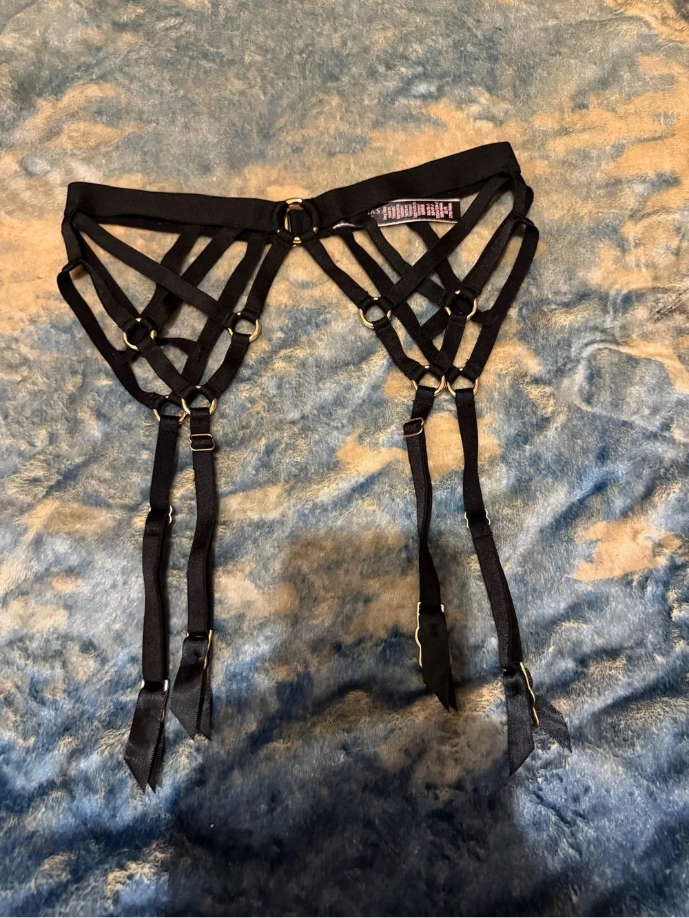 Victoria's Secret Black Strappy Garter Belt